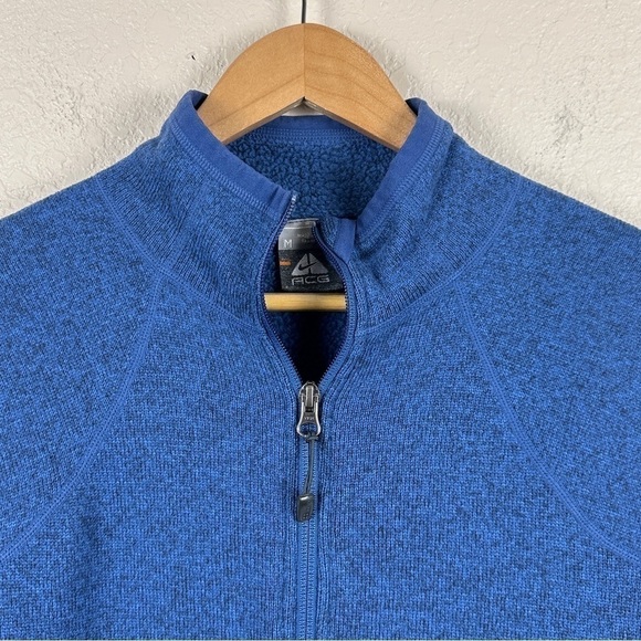 Nike ACG Blue Zip Front Fleece Long Sleeve Jacket Size Medium Women - Picture 2 of 13